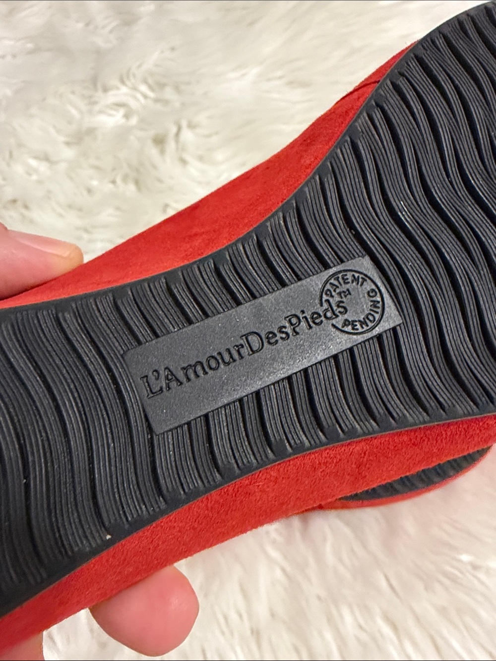 L'Amour Des Pieds Red Suede Leather Upper Slide Sandals size 8.5 BNWOT see photo - Picture 5 of 12